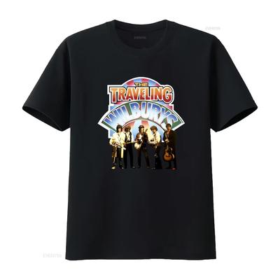 The Traveling Wilburys Band Photo Print T Shirt Rock Music Fans Vintage Style Vintage Washed Unisex Stretched Slightly