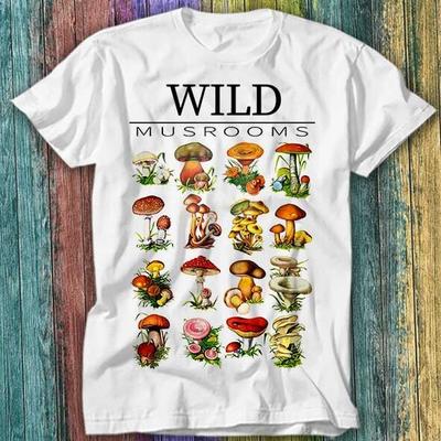 Pilz Champignons Mykologie Antik Botanisch Kräuterkunde T-Shirt Top Tee 275