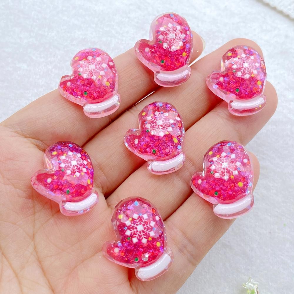 10Pcs Cute Cartoon Santa Claus, Snowman Flat Back Resin Cabochons Scrapbooking DIY Jewelry Craft Decoration Accessorie