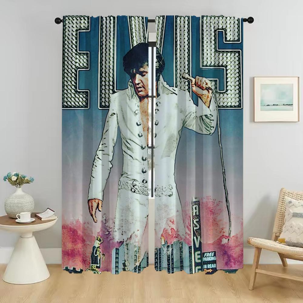 Elvies Window Curtain for Room 2 Panel Kitchen Curtains Partition Halloween Decoration Home Interior Curtains Shades Living