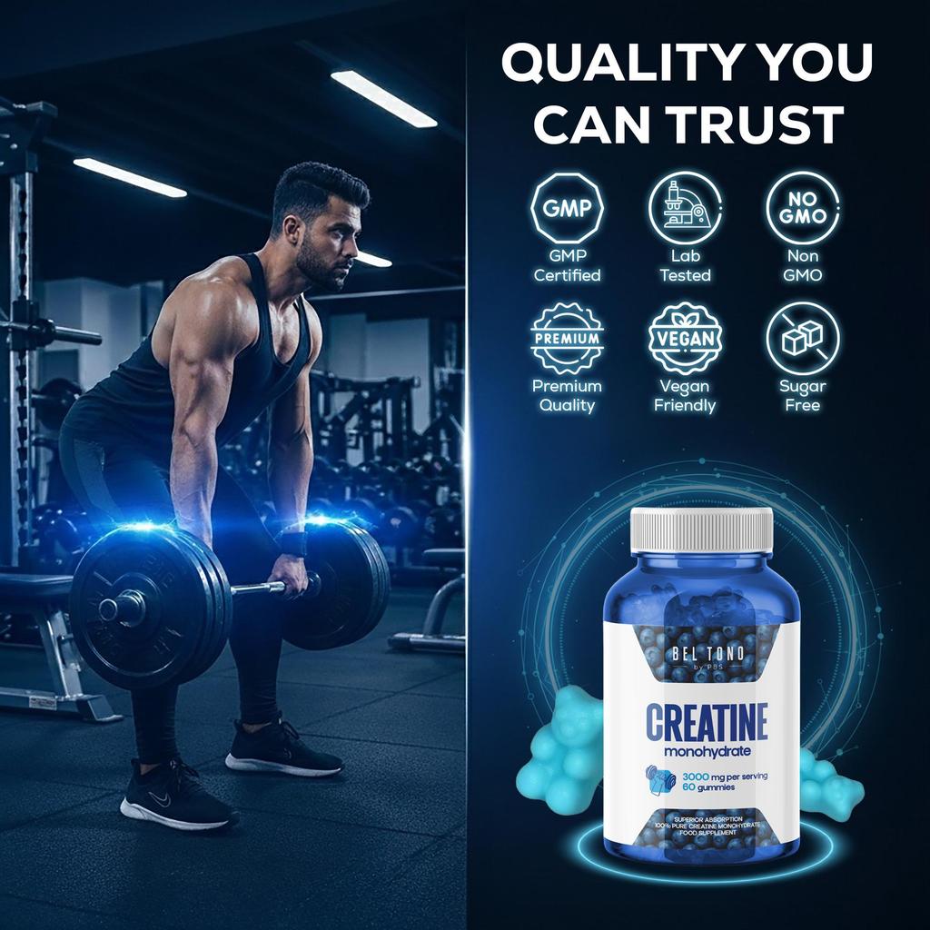 Creatine Monohydrate Gummies 3000mg / Креатин Моногидрат 3000мг, 60 Жевательных Конфет