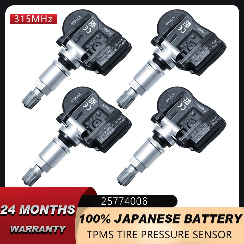 TPMS SENSOR For Cadillac Cts SRX Chevrolet Trailblazer GMC Envoy Isuzu Ascender Tire Pressure Monitor 25774006 315mhz Auto Parts 4PCS