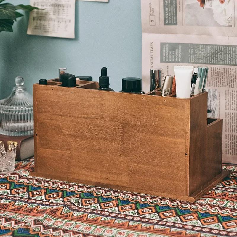 Multifunktionaler Schreibtischorganizer für Schreibwaren und Kosmetika mit Schubladenfächern und Stifthalter