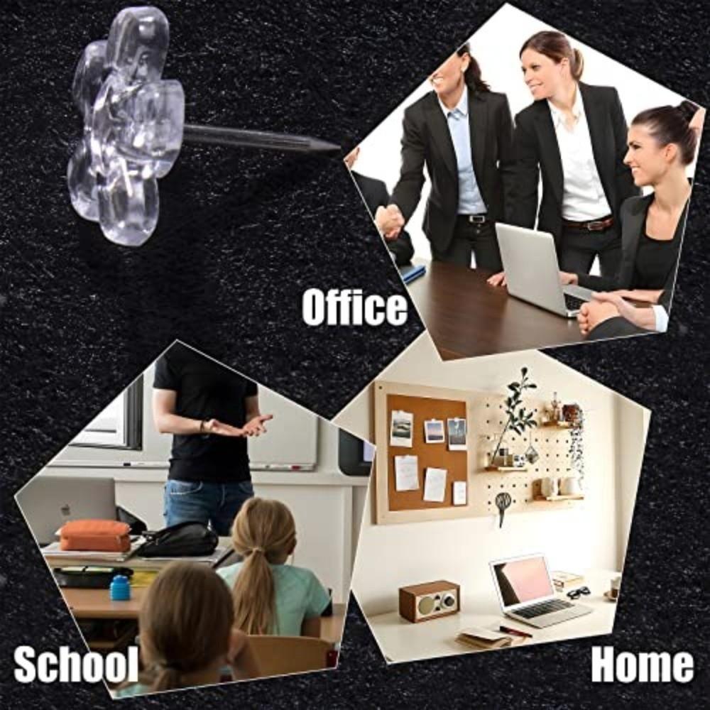 A Box Heart Shape Push Pins 50/100PCS Transparent Flower Push Pin Heart Push Pins  School