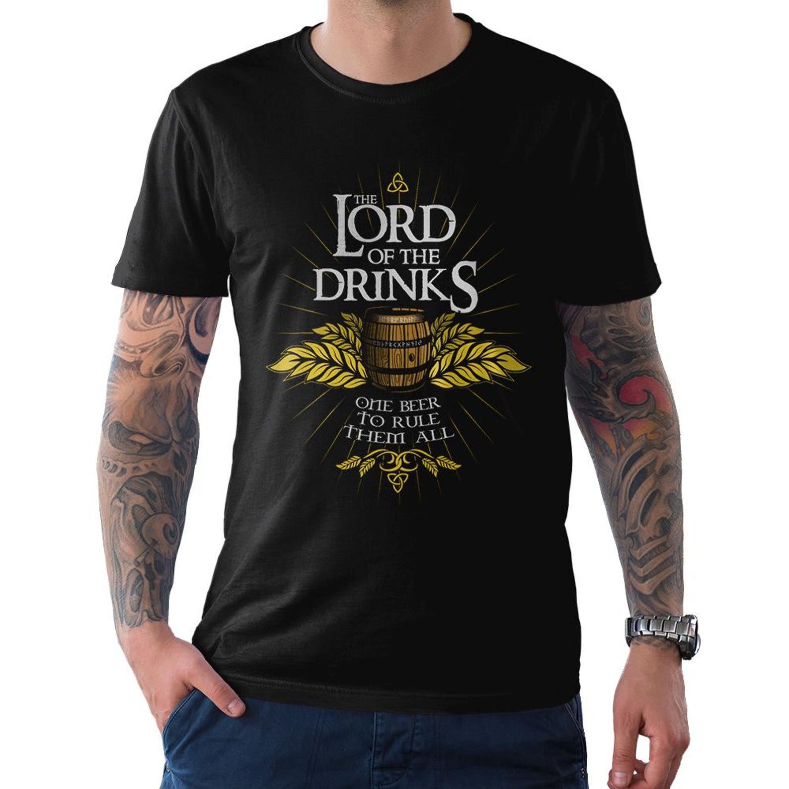 Lord of the Drinks Funny T-Shirt, J. R. R. Tolkien Shirt, Men s and Women s Sizes 2XL