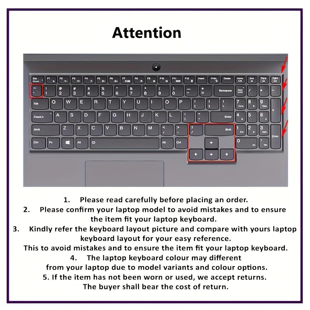 Silicone Keyboard Cover 15.6-inch Laptop Keyboard Protector Case Ultra-Thin, Suitable for Lenovo Legion R7000 R7000P Y7000 Y7000P R9000 Y9000P
