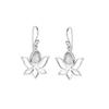 Garnet Flower Earrings: Sterling Silver Dangle Earrings