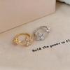 Zircon Clover Flower Open Ring - Luxury High-end Women's Ring - Four-leaf Clover Ring