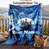 Custom Text Flannel Throw Blanket, Lightweight Cozy Bed Sofa BlanketCasper the Friendly Ghost