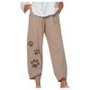 Women's Summer Casual Loose Cotton And Linen Embroidered Wide-leg Pants