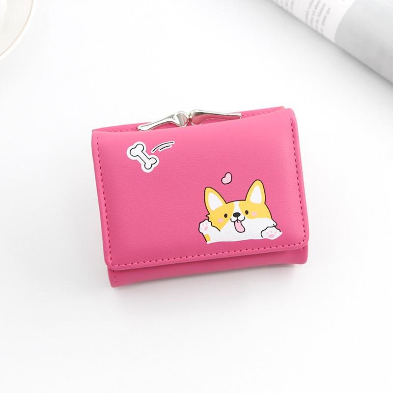 Cartoon Ladies Wallet Pu Cardholder Short Style With Print For Daily Use