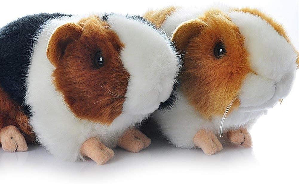 [Qingyun LEE] Stuffed Animal Small Animal Guinea Pig Mouse Fluffy Cute Realistic Kids Pet Animal Doll Gift Black + White