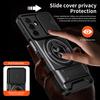 For Samsung Galaxy A26 5G Magnetic Case Ring Holder Foldable Kickstand TPU PC Phone Cover with Camera Lens Slider