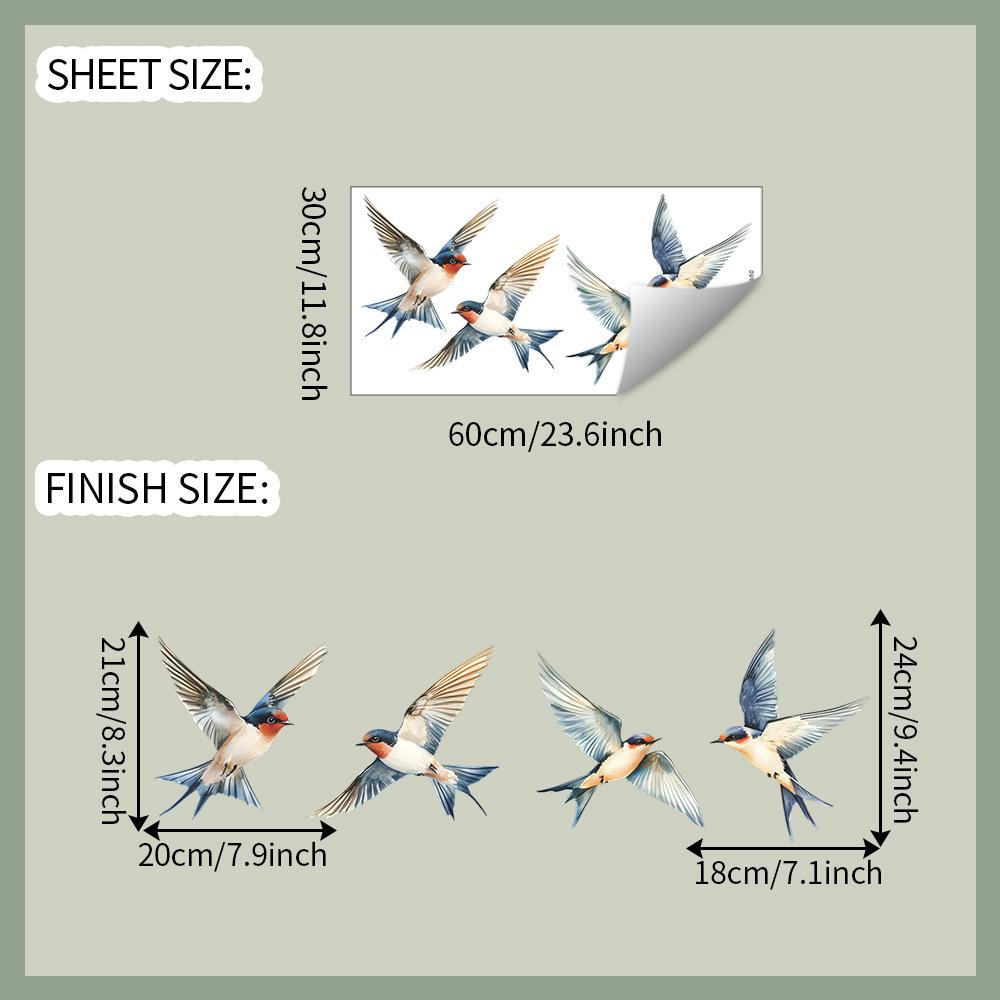 

Раскрашенные наклейки с птицами для спальни, гостиной, прихожей, домашнего фона и украшения стен
