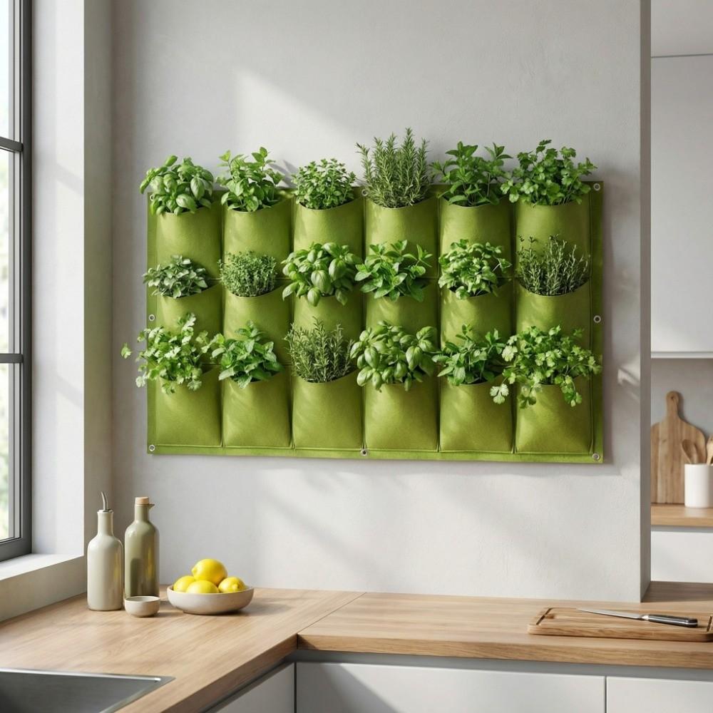 2PCS 100*50cm Hanging Wall Planter Bag 18 Pockets Vertical Greening Planter Outdoor Gardening