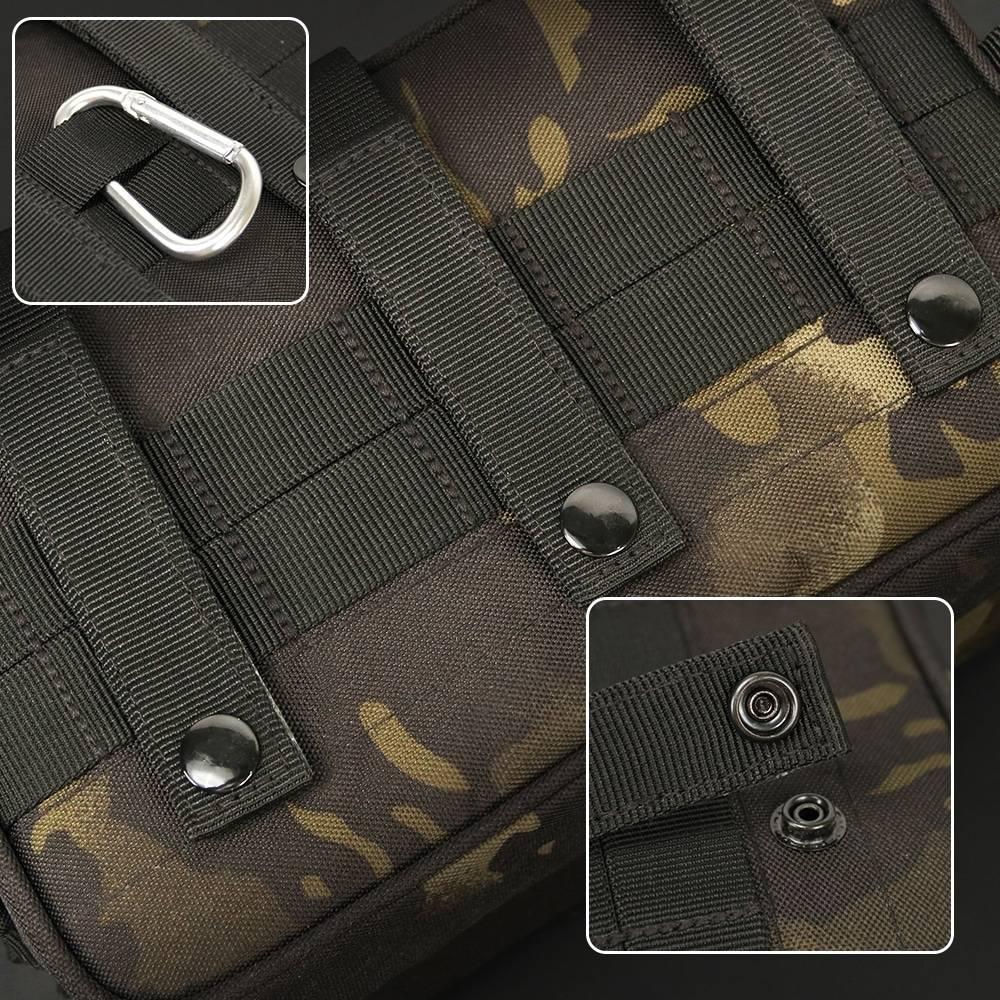Waterproof Tactical Molle Admin Pouch with Carabiner and Keychain Laser Cut EDC Modular Horizontal Utility Tool Pouch Bag