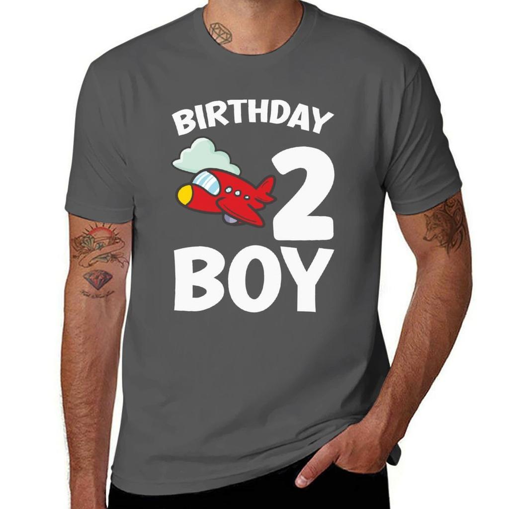 Airplane Birthday Boy Party nd Birthday Airplane TShirt Urban Style Casual Short Sleeve Top