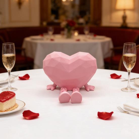 2ks Srdce Figurka na Stůl Sada Interaktivní Pohyblivé Nohy A Ruce Ozdoba Jedinečný Symbol Lásky Ozdoba Kancelář Domov Dekorace Dárek