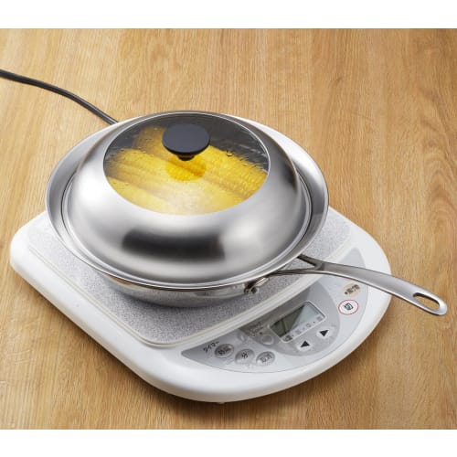 Yoshikawa Visible! Steamer for Frying Pans (24-26cm), with Glass Lid, Steaming Plate, Simply Place on Frying Pan, Stainless Steel, Steam Food, Tsubame