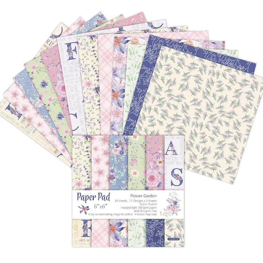 Junk Journal Vintage Handbook Collage Material Paper 6-inch 24 Sheets  Pad Multiple Styles