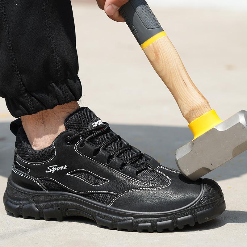 Oulylan Men Women Male Work Sneaker Work Shoes Hollow Breathable Steel Toe Boots Lightweight Safety Work Shoes Anti-slippery