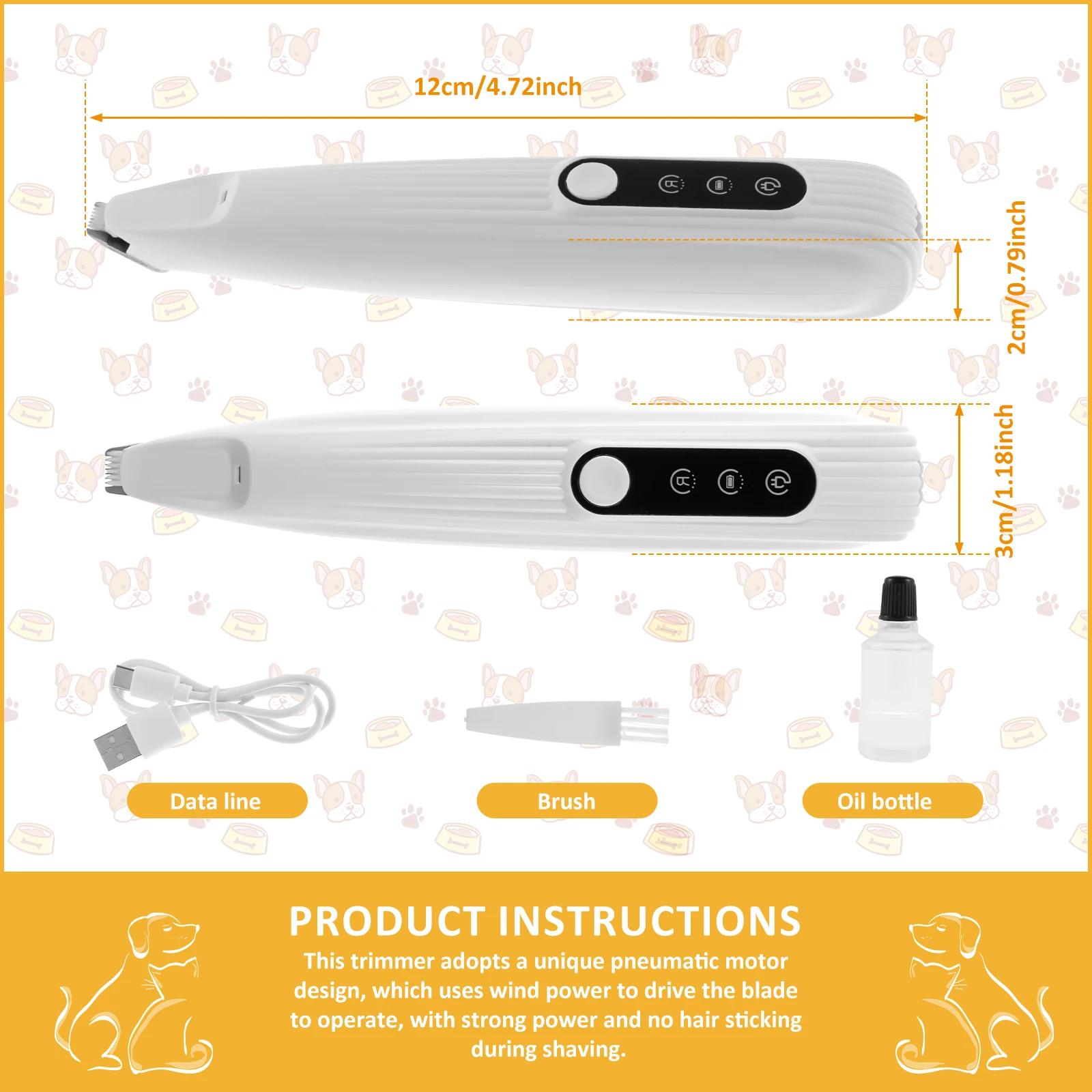 

Dog Paw Trimmer Low Noise Pet Hair Shaver with LED Light USB Rechargeable Pet Grooming CDlippers for Dog Cat Face Ears Hips Feet 1PC білий