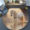 Magical Horse Round Area Rug,Carpet Rug for Living Room Bedroom Sofa Playroom Decor,Non-slip Floor Mat