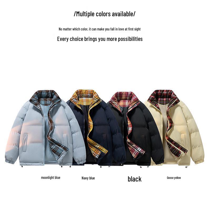 Teen Stand Collar Cotton Jacket - Trendy Padded Outerwear for Junior & High School Boys