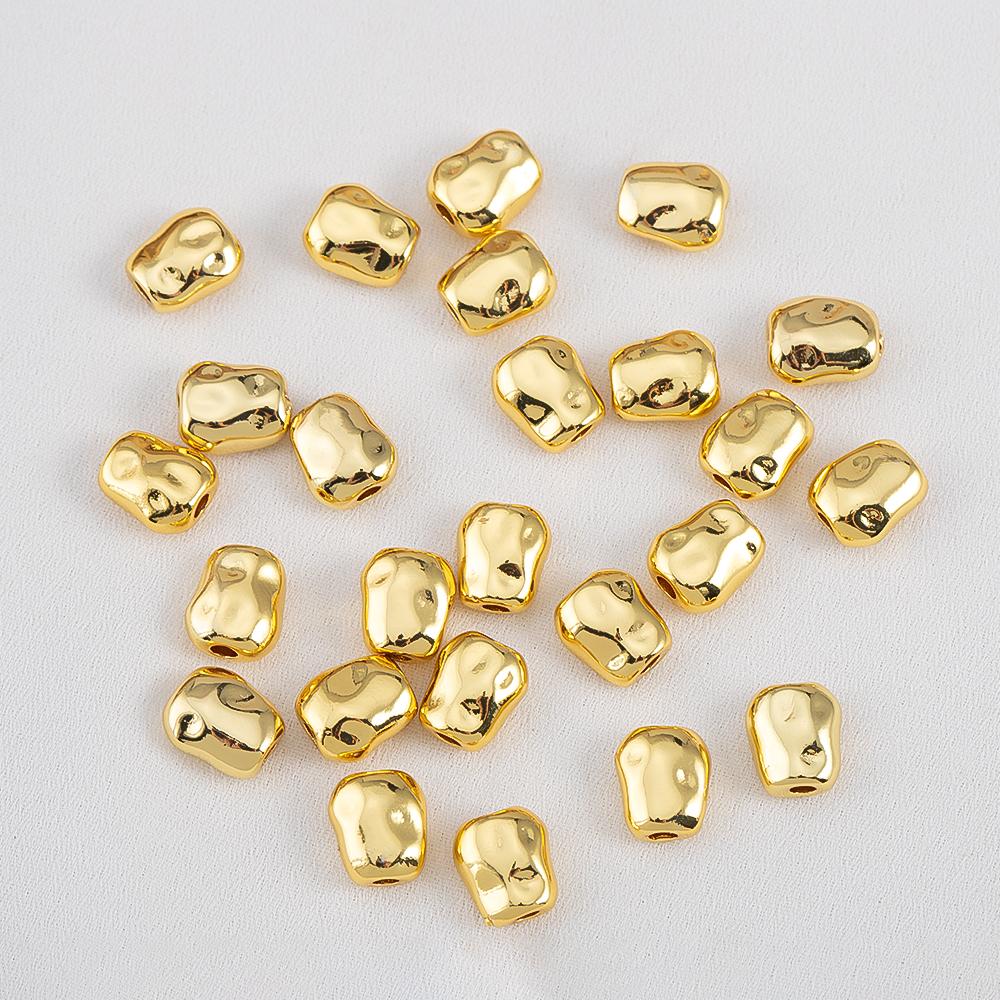 2Pcs 4pcs 18k Gold Color Plated Irregular Shape Charms Spacer Beads for DIY Jewelry Bracelet Necklace Making Accessories