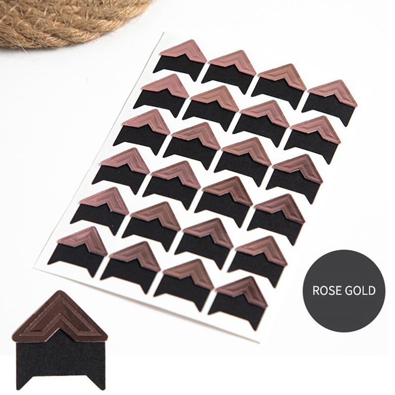 1Sheet/24PCS Colorful DIY Vintage Corner Photo Albums Corner Stickers Kraft Paper Album Frame Decor Scrapbooking Decoration