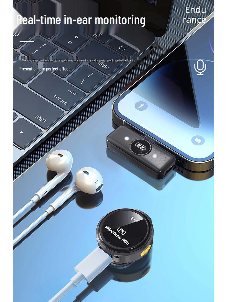 Wireless Lavalier Microphone with Digital Display & Noise Reduction for Mobile Phones & Outdoor Live Streaming