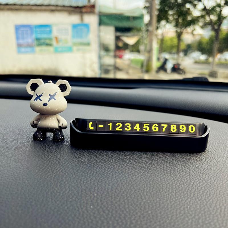 Violent Polychrome Bear Car Phone Number Plate Decorative Cartoon Ornament Car
