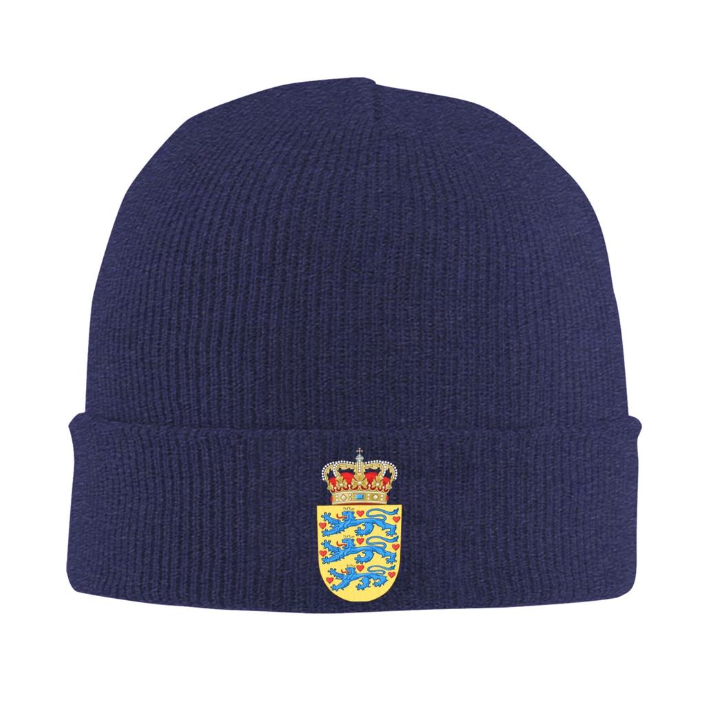 Wappen Dänemarks Mützen Beanie-Mützen Frühlingsmuster Skullies Beanies Hip Hop Unisex Damen Unisex Kpop Warme Mütze