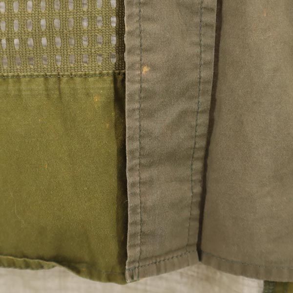 WHITE MOUNTAINEERING made in Japan Long sleeve patchwork shirt 1 Khaki Men's Used