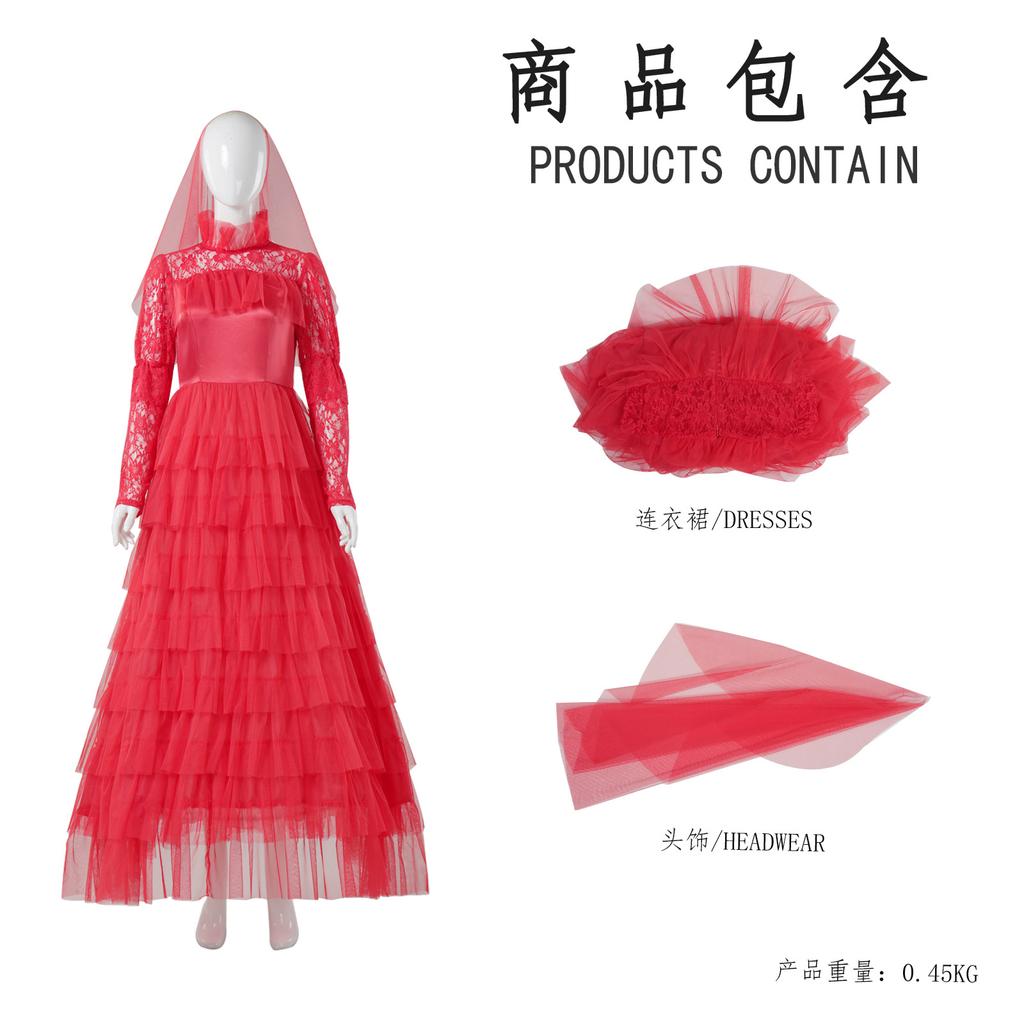 Halloween Couple Cosplay Costume Lydia Wedding Dress Master Suit Cos Outfits For Men Women Carnival Party