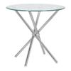Round Table Ufo 90Cm Transparent/Chrome Glass Tabletop