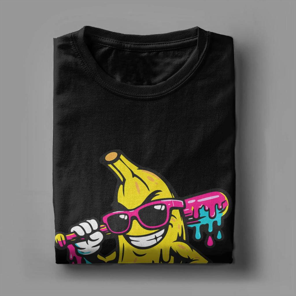 Banana Funny Baseball Unisexs T Shirt  Vintage Tees Short Sleeve O Neck TShirts Cotton Plus Size Clothes