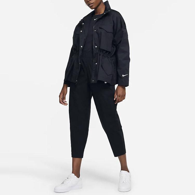 Nike Ropa Deportiva Esencial Logo Sólido Suelto Casual Pantalones Largos Mujer Parte Inferior Negro DD5975-010