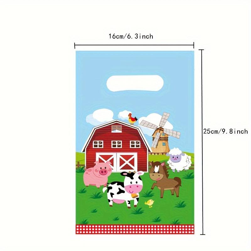 10pcs Farm Animals Treat Candy Bags, Party Favors Bags, Gift Bags With Handles For Farmhouse Farm Animals Themed Birthday Other