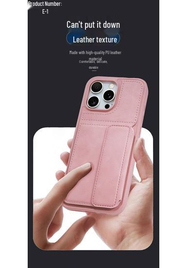 iPhone 17 Pro Max Ultra-thin Leather Case with Card Holder & Stand