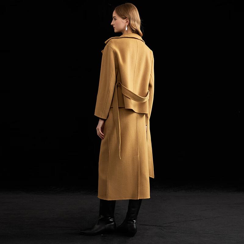Wudao Women's Wool Coat with Belt