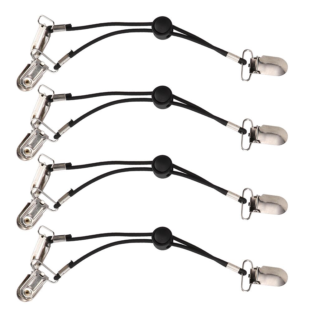 Multifunction Adjustable Bed Sheet Clips Fasteners Suspender Clip On Holders Grippers Straps(Black )