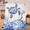 Black and white wolf in the night sky digital-printed polyester Bedroom velvet flannel soft cover blanket Fleece cover blankets
