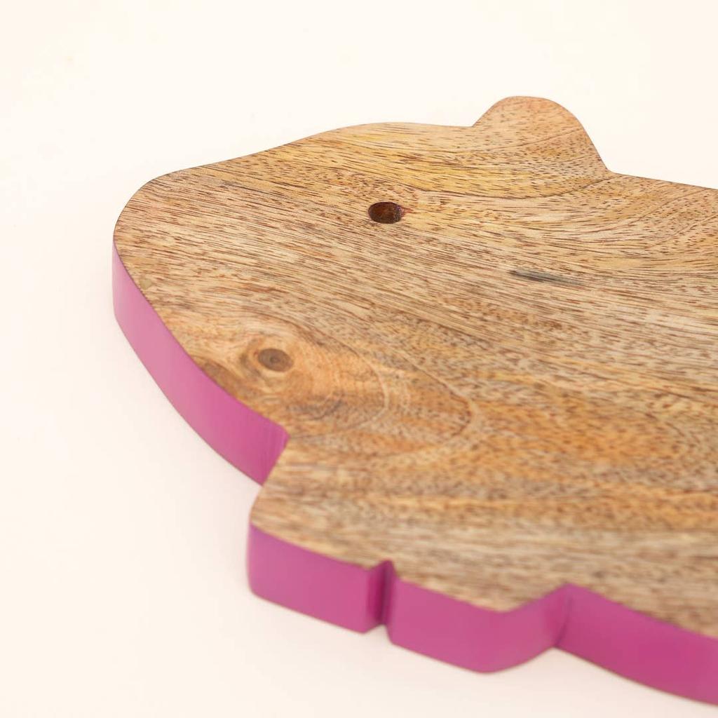 Pink-Edged Guinea Pig Serving Board for Kitchen and Dining Decor