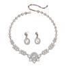 Elegant Rhinestone Bridal Necklace & Earring Set - Luxury European & American Style for Weddings and Parties