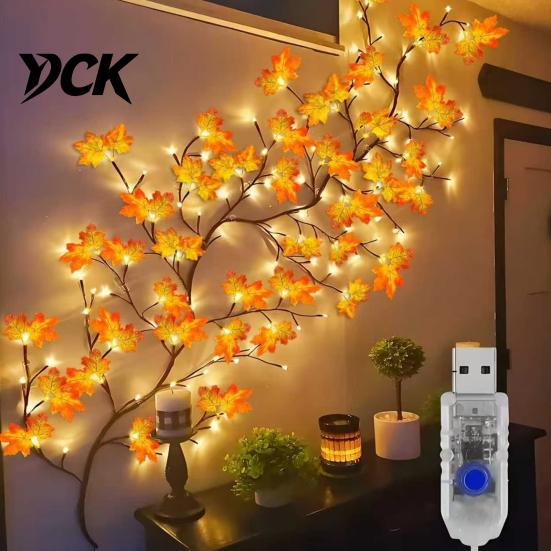 Creative Wall Embellishment Flower LED Tree Branch Lights for Wall, Willow Vine Light with Modern Art Lighting Remote, 8 Modes, Christmas Decorations