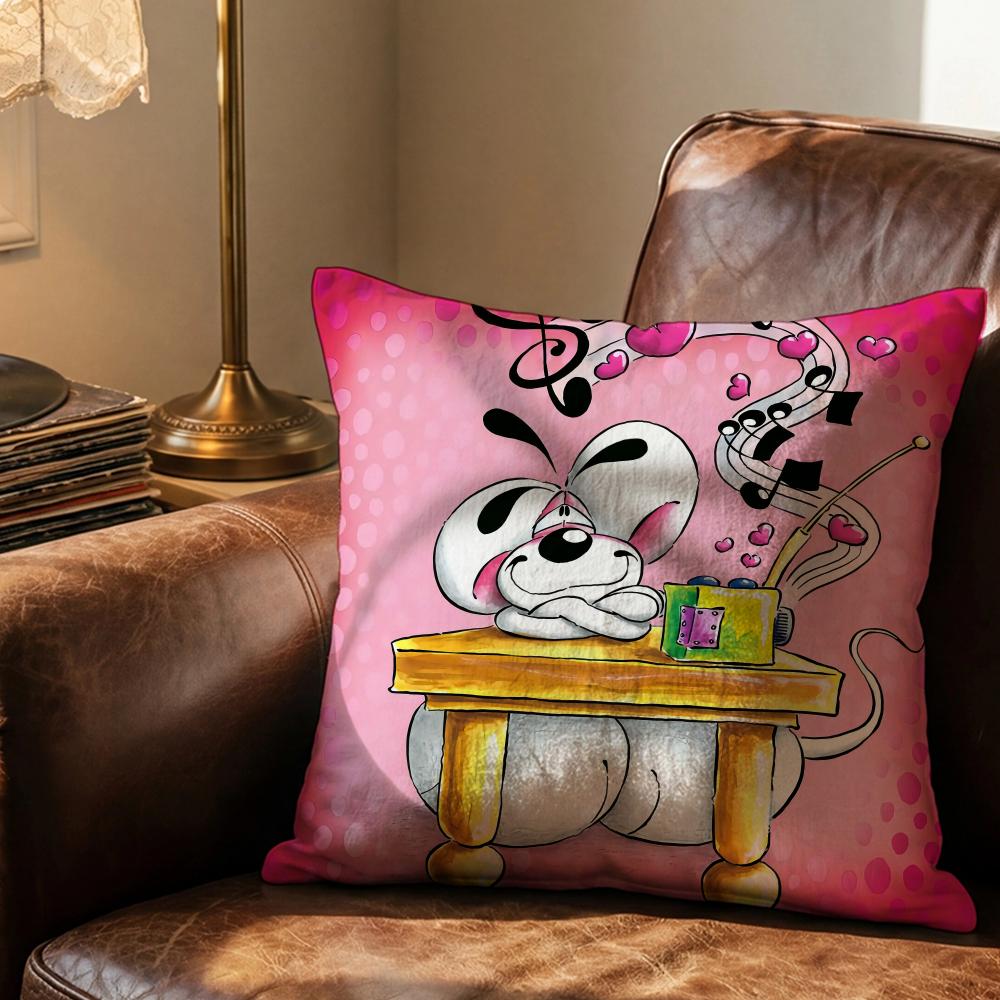 Cartoon D-Diddl Ratte Kissenbezug Weich & Leicht zu Waschen Kissenhülle – Vielseitig für Sofa, Bett, Reisen und Büro