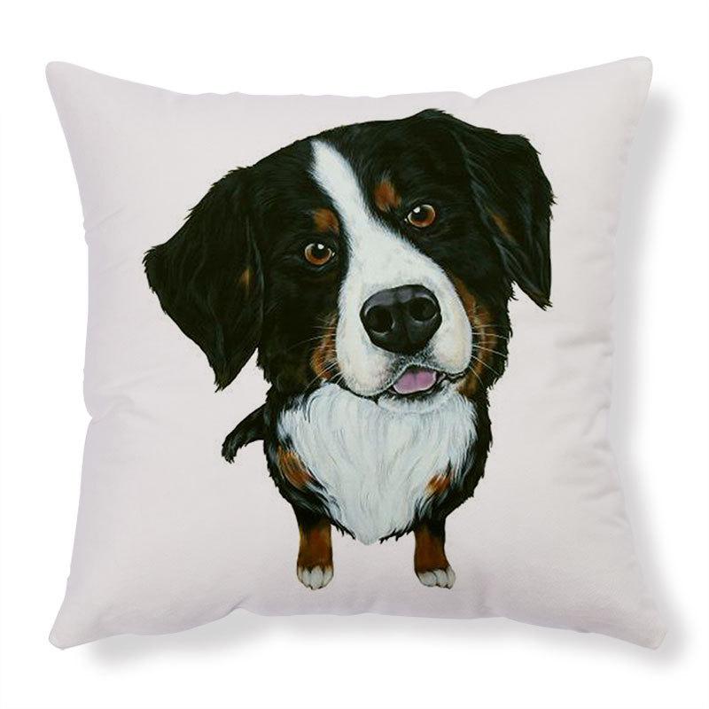 Cute Dog Pattern Cushion Cover Home Living Room Sofa Office Decoration Waist Throw Pillow 45x45cm
