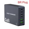 220W GaN Desktop Charger 6-Ports PD 100W USB Type C QC 3.0 Fast Charging Station for IPhone 16 Pro Tablet Macbook Samsung Laptop