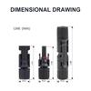Solar Connectors 5 Pairs Low Resistance Pure Copper Core Waterproof Flame Retardant for Commercial PV Panel Installation